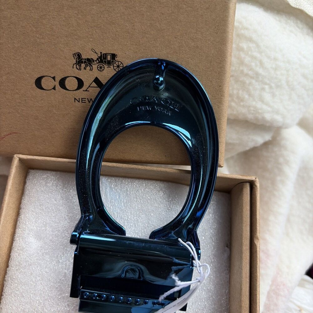 Coach Sculpted Signature Belt Buckle, Style#CE864 V4W, Color Anodized Blue - Picture 4 of 7
